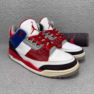 Jordan 3 Mens 8.5 Shoes White Fire Red Air Retro OG 2013 Basketball Sneakers